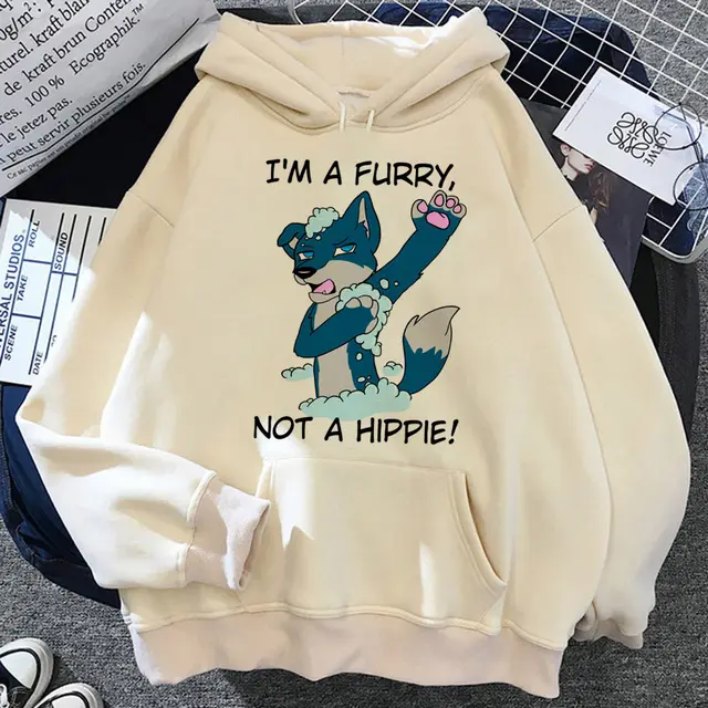 Furry Hoodie Youthful Y2K Pattern Kawaii Athleisure Teen Style6 - Shop at LoveMi