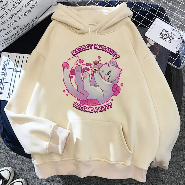 Furry Hoodie Youthful Y2K Pattern Kawaii Athleisure Teen Style7 - Shop at LoveMi