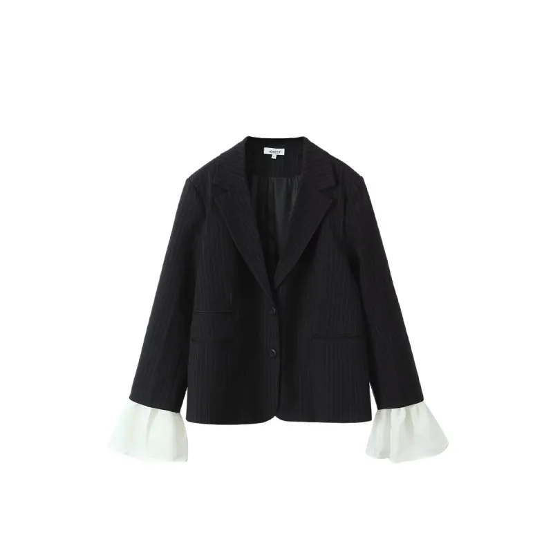 Niche Lapel Two-button Suit Jacket For Women - Black