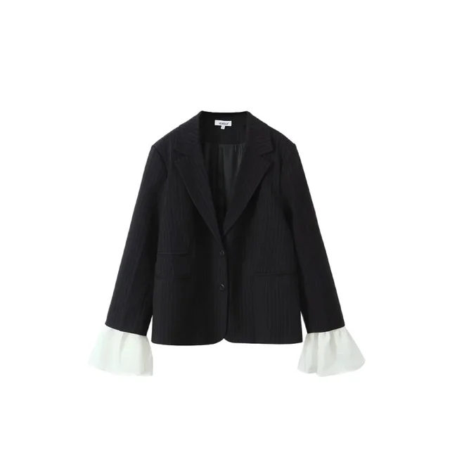Niche Lapel Two button Suit Jacket For Women Black - Shop at LoveMi