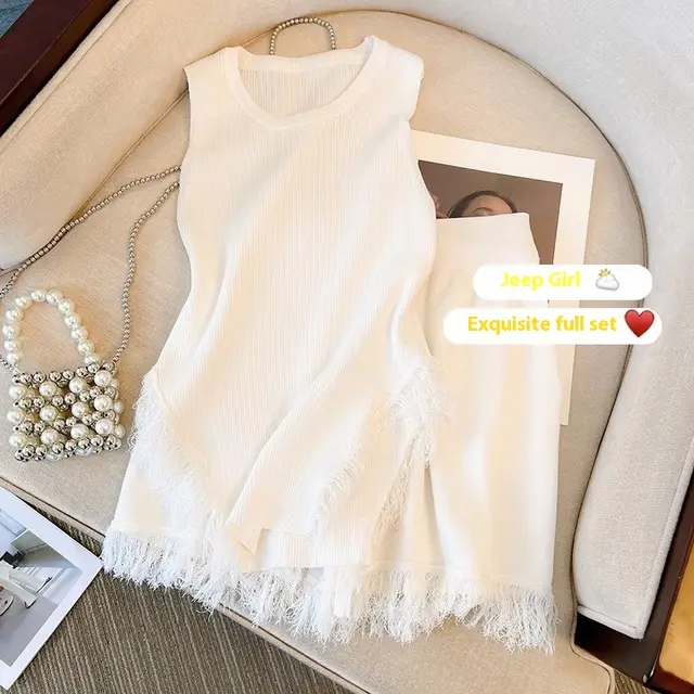 French Sweet And Spicy Style Top Suit White - Shop at LoveMi