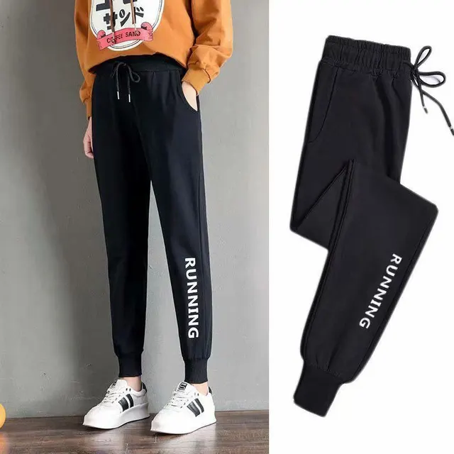 Loose Plus Size Casual Sports Pants Small Letters - Shop at LoveMi