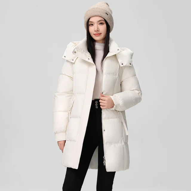 Plus Size Down Cotton padded Coat Female New Cotton Jacket Beige - Shop at LoveMi