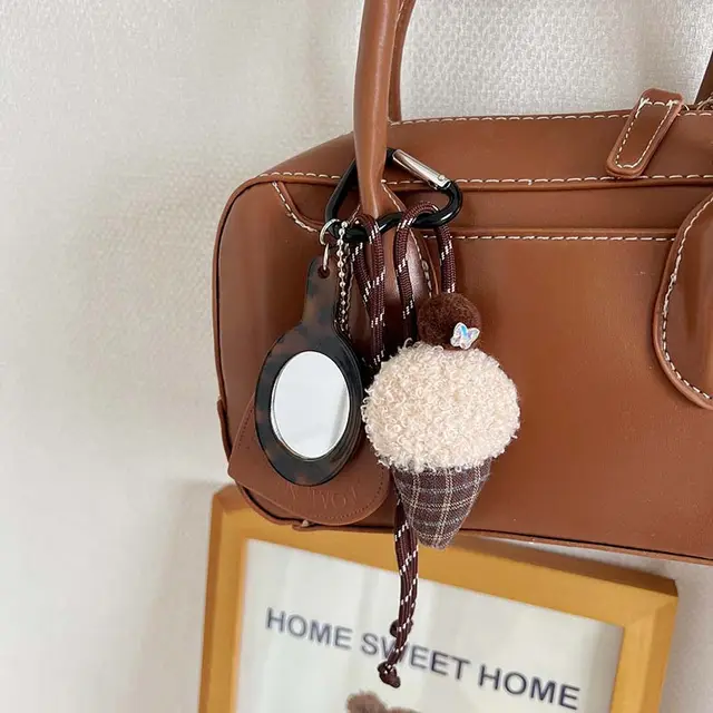 Cartoon Plush Simple Pansheng Bag Pendant Key Ring Ice Cream - Shop at LoveMi