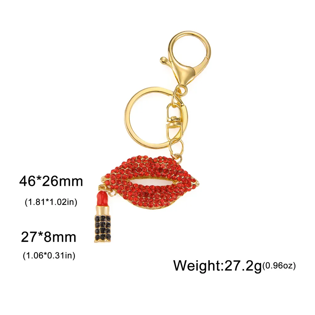 Cute Fashion Diamond Mouth Keychain Pendant - Red