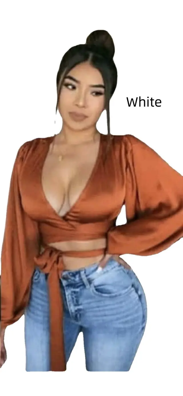 Lace up Satin Top All matching White - Shop at LoveMi