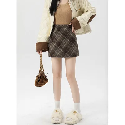 Women's High Waist Petite Slimming Skirt Khaki - Shop at LoveMi