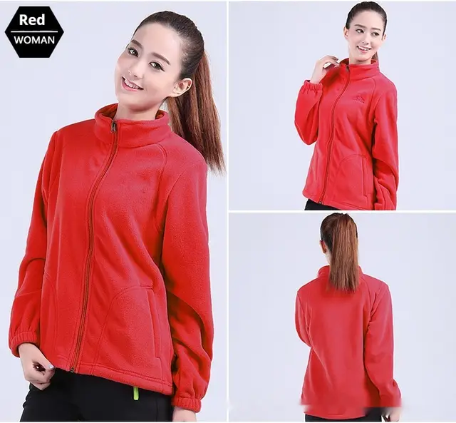 Women's Outdoor Polar Fleece Shell Jacket Bright Red - Shop at LoveMi