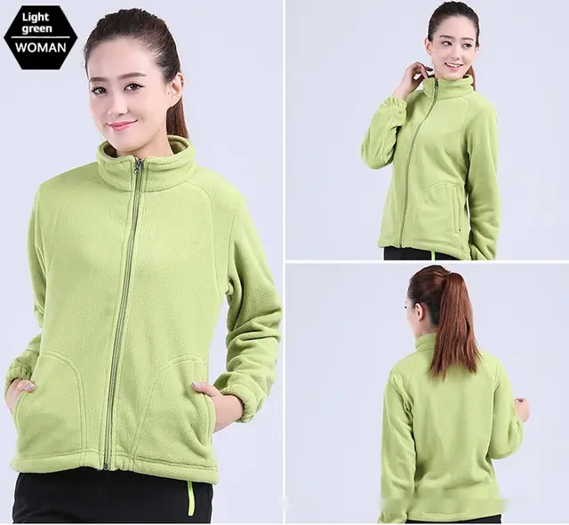 Women's Outdoor Polar Fleece Shell Jacket Fruit Green - Shop at LoveMi