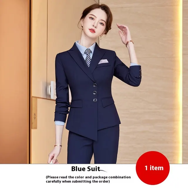 Long Sleeve Three Button Suit Business Suit Blue Suit - Shop at LoveMi