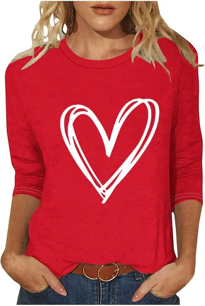 Digital Printed Three quarter length sleeved T shirt Qfxnk10 3Xl - Shop at LoveMi