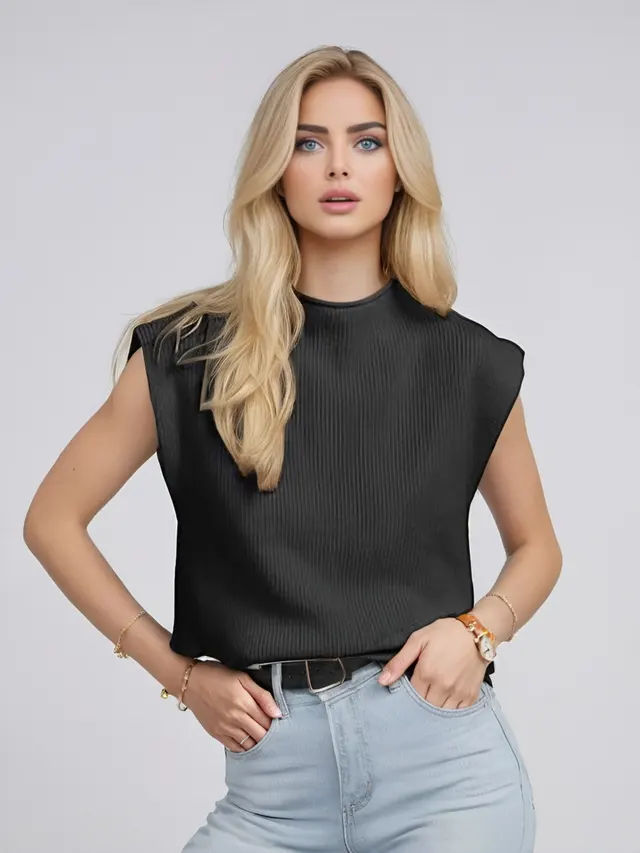 European And American Style Women Turtleneck Vest Sweater Black - Shop at LoveMi
