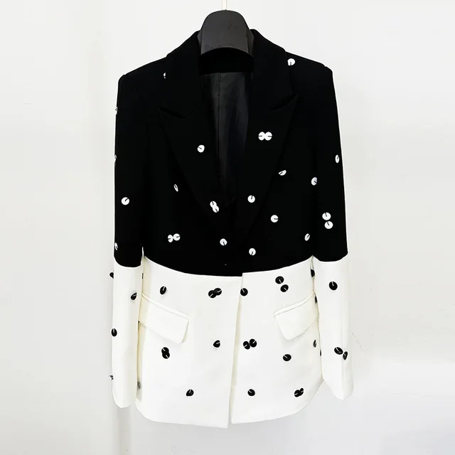 Fashionable Sequins Suit Jacket Suits Color Matching Top - Shop at LoveMi