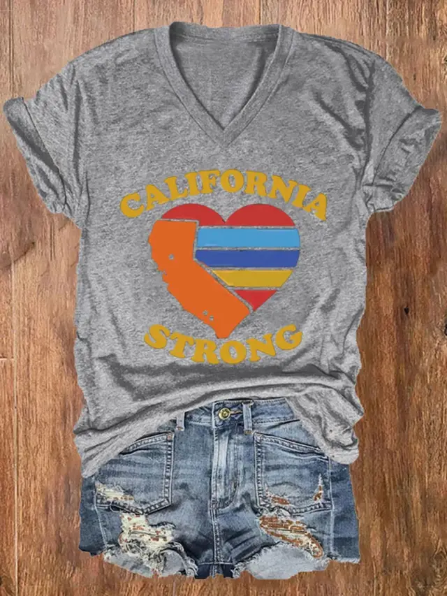 Women's Love V neck Casual Short sleeved Top Llk21 - Shop at LoveMi