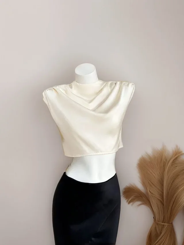 Elegant Women's Short Top Short Sleeve Apricot - Shop at LoveMi