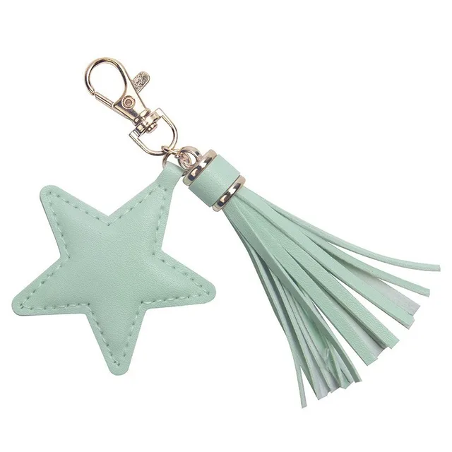 Creative Pentagram Tassel Tassel Luggage Keychain 6 Cyan - Shop at LoveMi