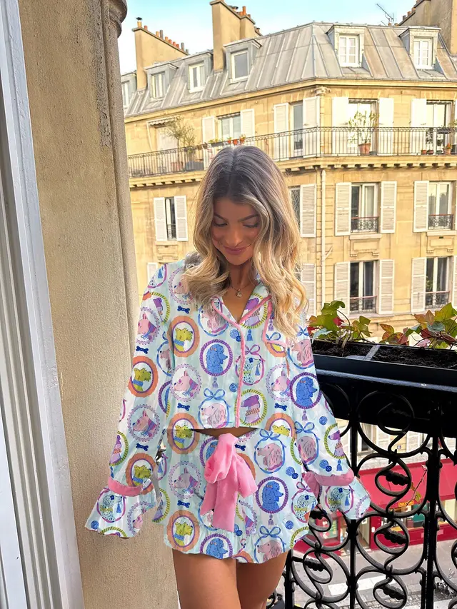 Casual Loose Home Wear Suit Light Blue - Shop at LoveMi