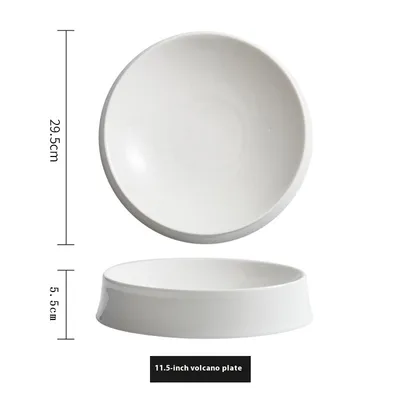 Irregular White Ceramic Dinner Plate 11.5Inch Volcano Plate - Shop at LoveMi