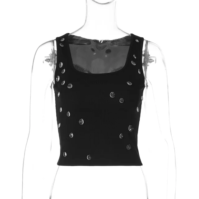 Women's Fashion Slim Fit Midriff baring U Collar Top Black - Shop at LoveMi