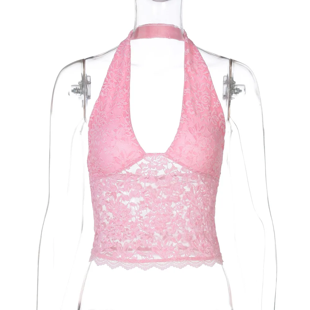 Women's Hollow Lace Slim fit Tank Top Tan - Shop at LoveMi