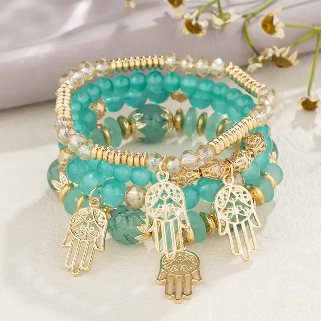 Bohemian Bracelet Creative Women's Jewelry Palm B153 Light Green - Shop at LoveMi