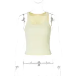 Women's Fashion U-neck Slim-fit Tank Top - Yellow