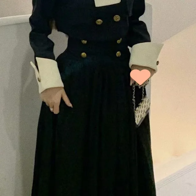 Graceful And Fashionable Color Contrast Patchwork Small Suit Jacket High Waist Skirt Skirt - Shop at LoveMi