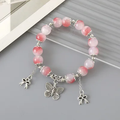 All matching Graceful Crystal Bracelet For Women K3334 Pink - Shop at LoveMi