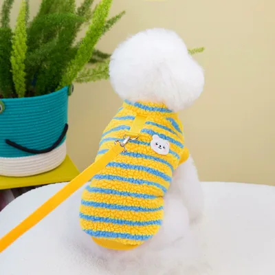 Thickened Striped Bear Pet Top Yellow - Shop at LoveMi