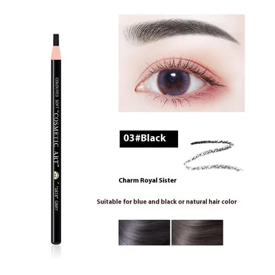 Line Drawing Eyebrow Pencil Sweat proof Long Lasting Smear proof Makeup Waterproof 03 Black - Shop at LoveMi