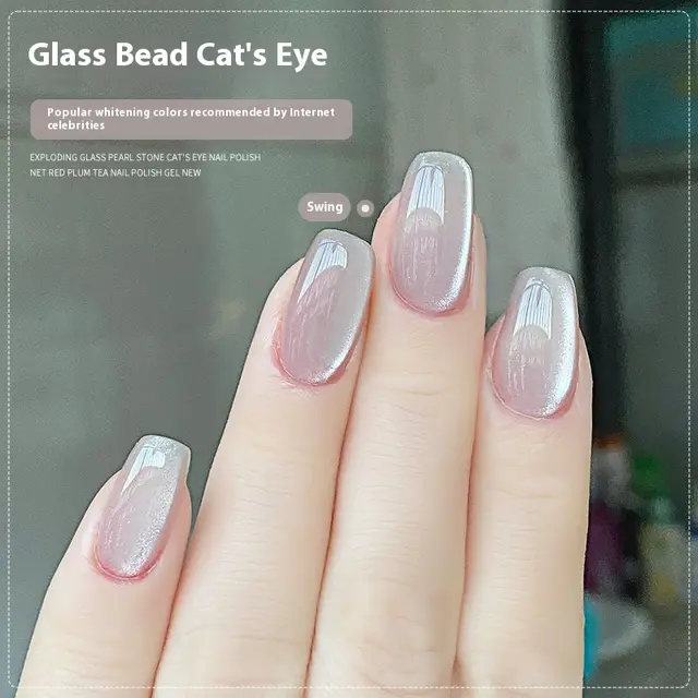 New Micro Glass Bead Crystal Cat's Eye Gel Nail Polish Swing - Shop at LoveMi