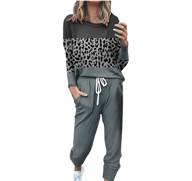 Striped Contrast Color Slim Long Sleeve Top High Waist Straight Wide Drawstring Pocket Trousers Suit G42Z580 - Shop at LoveMi