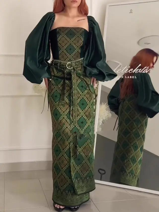 Top Waist tight Two piece Overskirt Suit Ocean Green - Shop at LoveMi