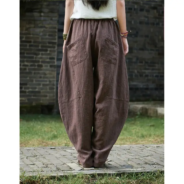 National Fashion Loose All matching Pants Women Brown - Shop at LoveMi