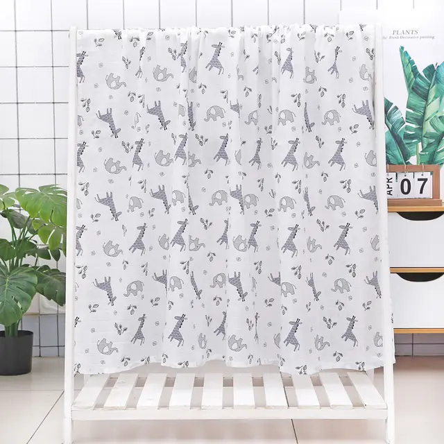 Soft Cartoon Printing Double layer Gauze Baby's Bath Towel Elephant Deer - Shop at LoveMi