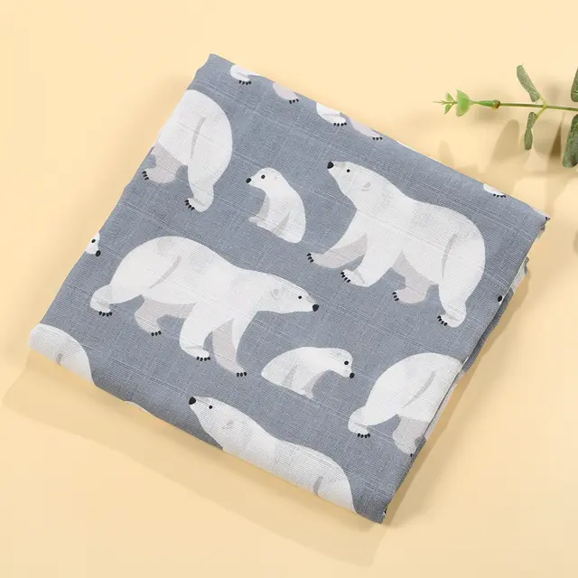 Soft Cartoon Printing Double layer Gauze Baby's Bath Towel Ice Bear - Shop at LoveMi