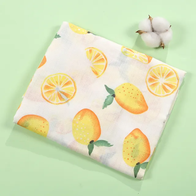 Soft Cartoon Printing Double layer Gauze Baby's Bath Towel Lemon - Shop at LoveMi