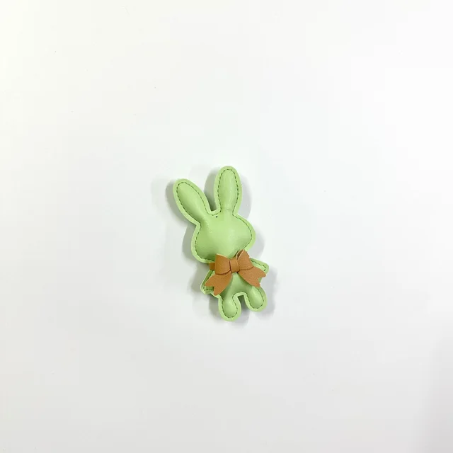 Cute Rabbit Bag Genuine Leather Car Key Ring Pendant Grass Green Rabbit - Shop at LoveMi