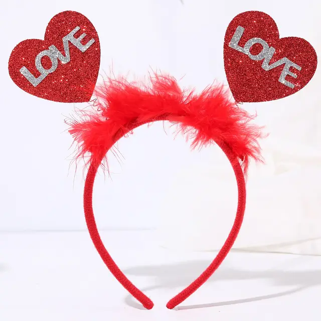 Red Heart Headband Accessories Three dimensional No 13 Style Love - Shop at LoveMi