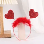Red Heart Headband Accessories Three-dimensional - Red Gold Powder Love Feather