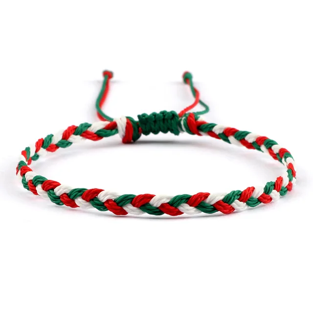 Women's Twist Weave Bracelet Dopamine Color Orange Red Christmas - Shop at LoveMi