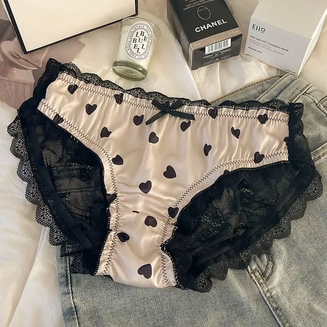 Fashion Heart shaped Lace Underwear For Women Black - Shop at LoveMi