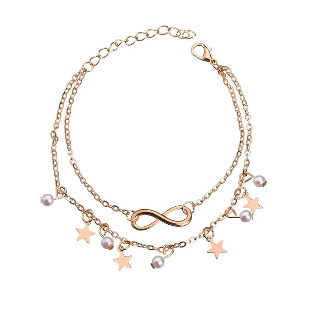 Fashion Bohemian Tassel Pearl Anklet Gold - Shop at LoveMi