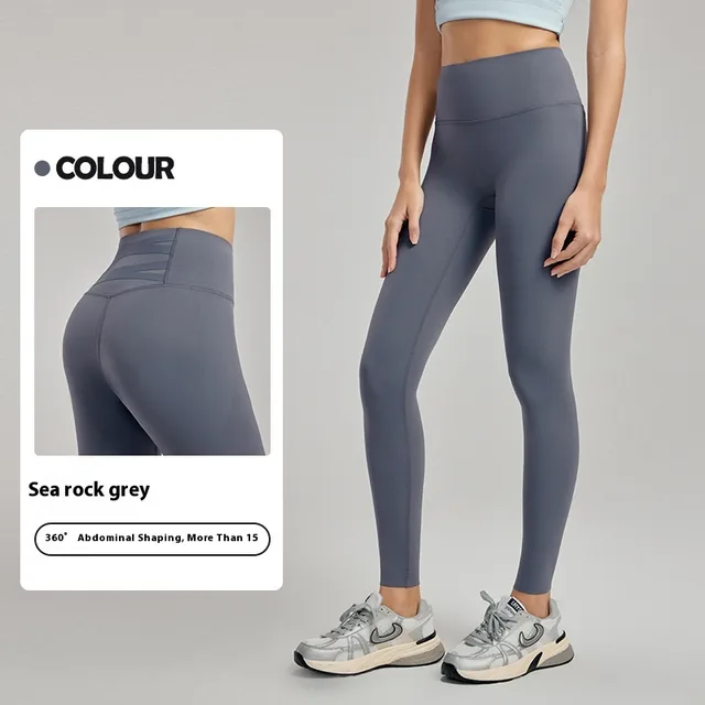 Surround Shaping Yoga Pants Female High Waist Hip Lift Sea Rock Gray Grey - Shop at LoveMi
