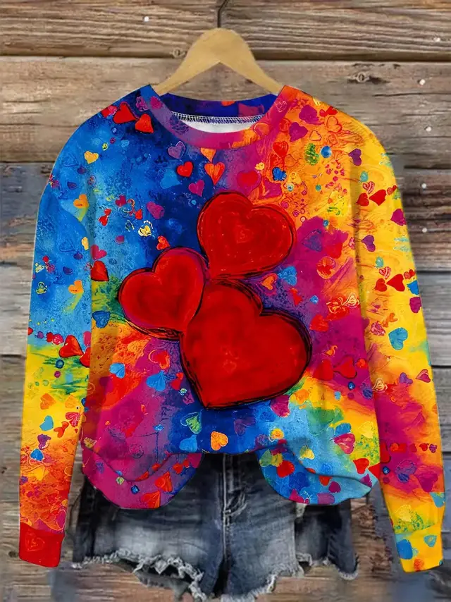 European And American Leisure Fashion Valentine's Day Long Sleeve Crew Neck Sweater Me01Me01Zn241215Y011 - Shop at LoveMi