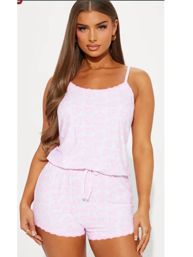 Love Printed Home Wear Sling Women's Suit Pink Large Love - Shop at LoveMi