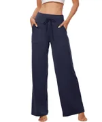 Women's Pajama Printed Wide-leg Pants High Waist - Zhang Qing
