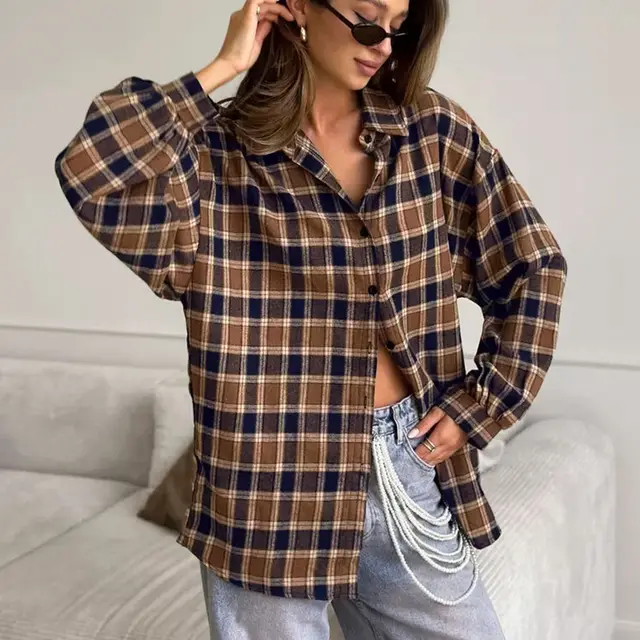 Fashion Plaid Shirt Loose Plaid Plaid - Shop at LoveMi