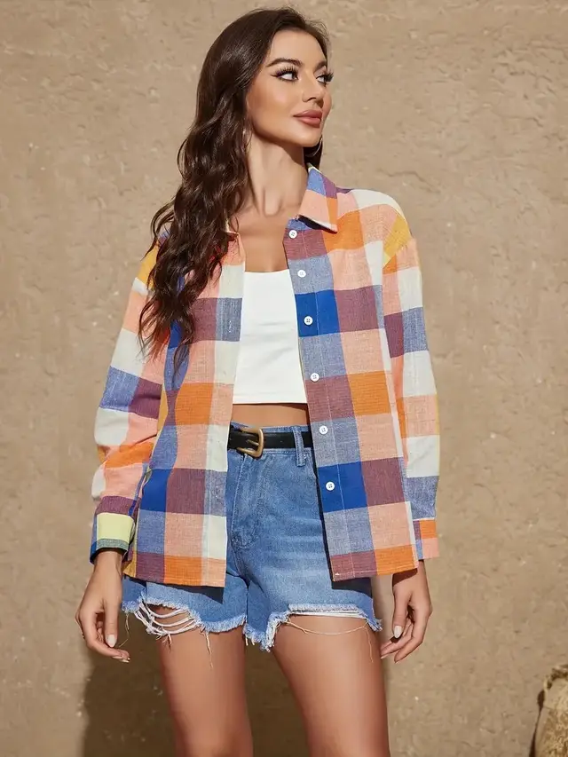 Printed Loose Casual Women's Shirt Long Sleeve Top B25Sup72F4 - Shop at LoveMi