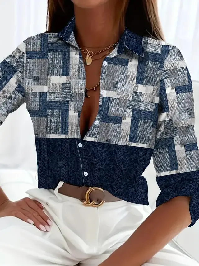 Printed Loose Casual Women's Shirt Long Sleeve Top B25Sup72F5 - Shop at LoveMi